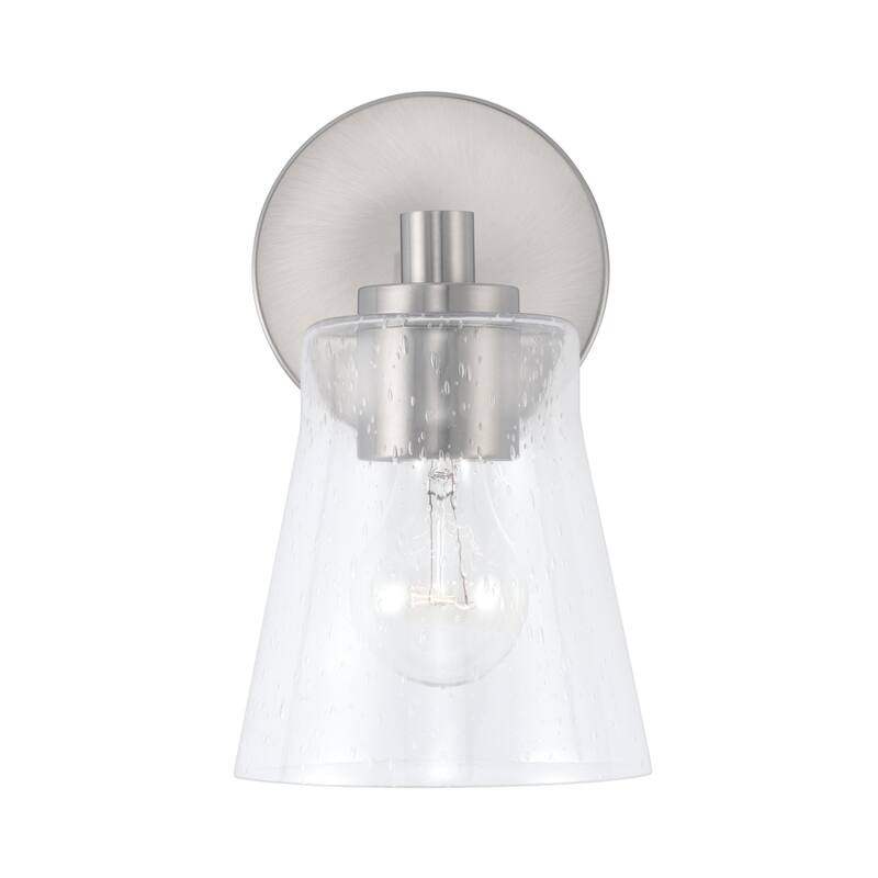Baker 1-light Wall Sconce w/ Clear Seeded Glass