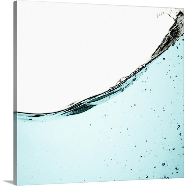 "Water with bubbles on white background" Canvas Wall Art