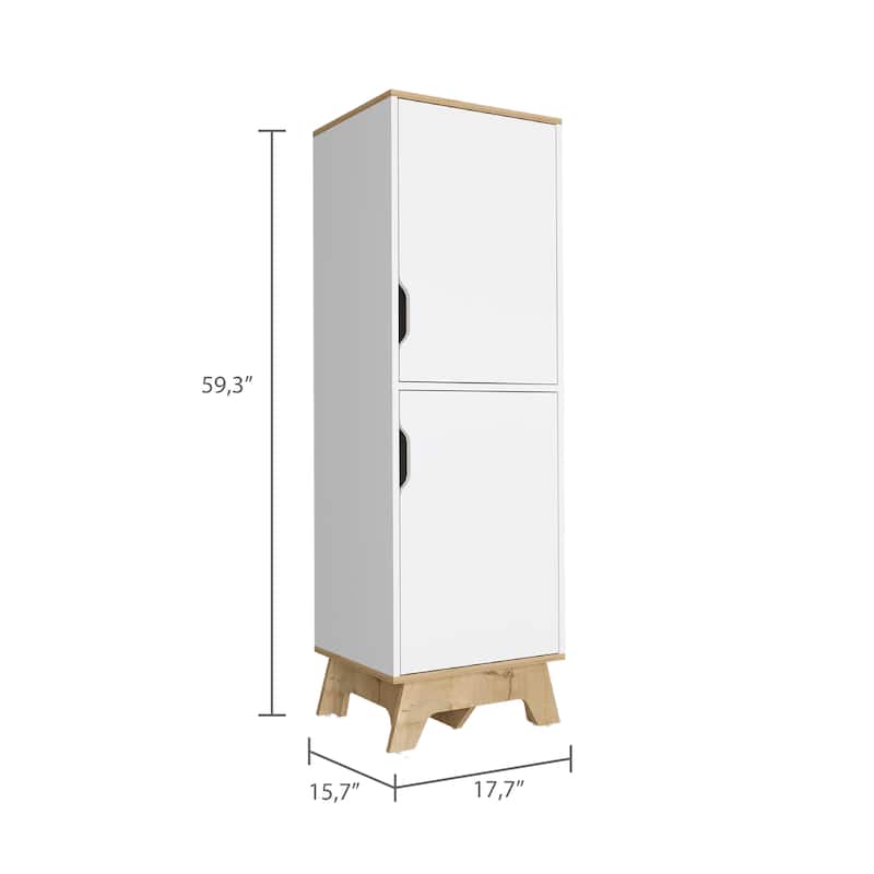 TUHOME Pamplona Pantry with 4 Shelves and 2 Doors - N/A