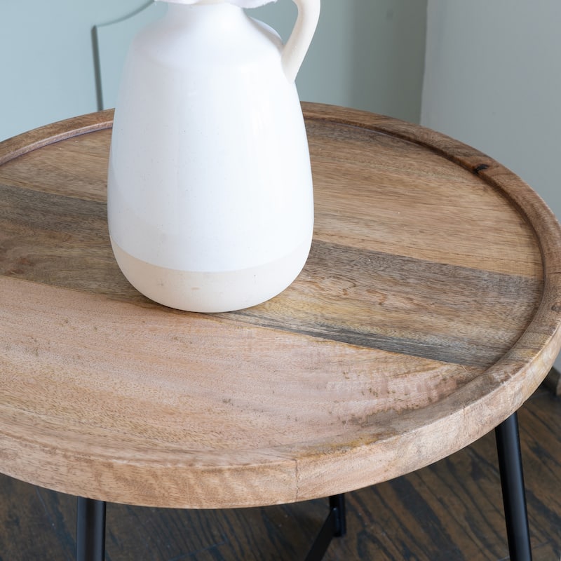 Tayla Natural Industrial Wooden/Iron Side Table