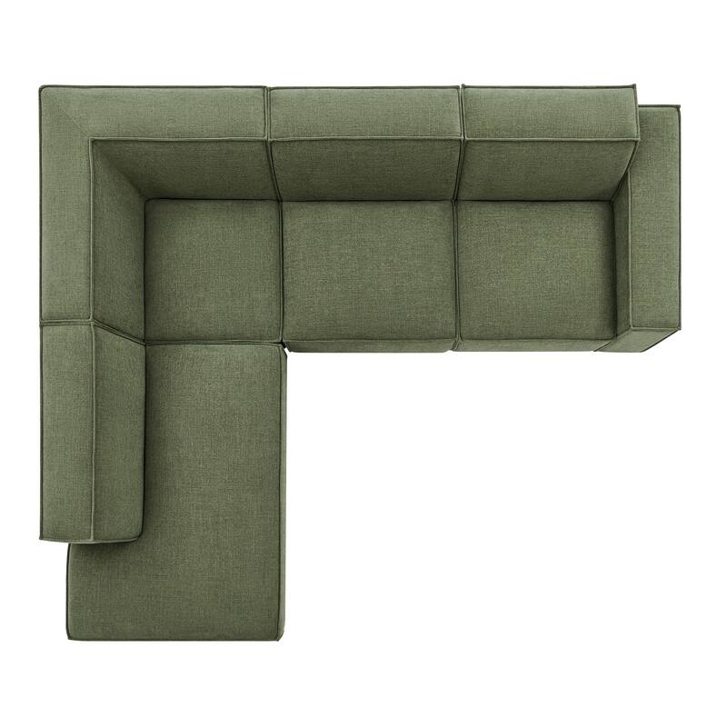 Restore 4-Piece Performance Fabric Upholstered Modular L-Shaped Sofa