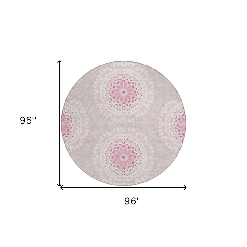 HomeRoots Floral Medallion Transitional Rectangle Outdoor Rug