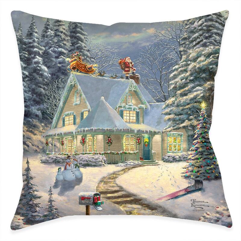 Thomas Kinkade Midnight Delivery Indoor Decorative Pillow by Laural Home