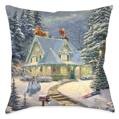 Thomas Kinkade Midnight Delivery Indoor Decorative Pillow by Laural Home