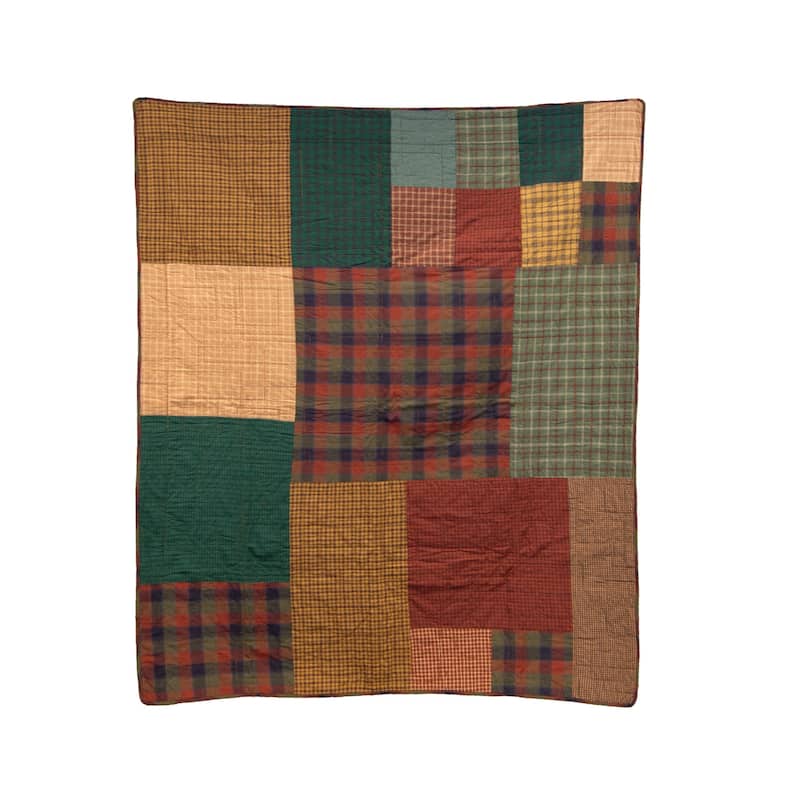 Donna Sharp Campfire Square Cotton Throw Blanket - Green