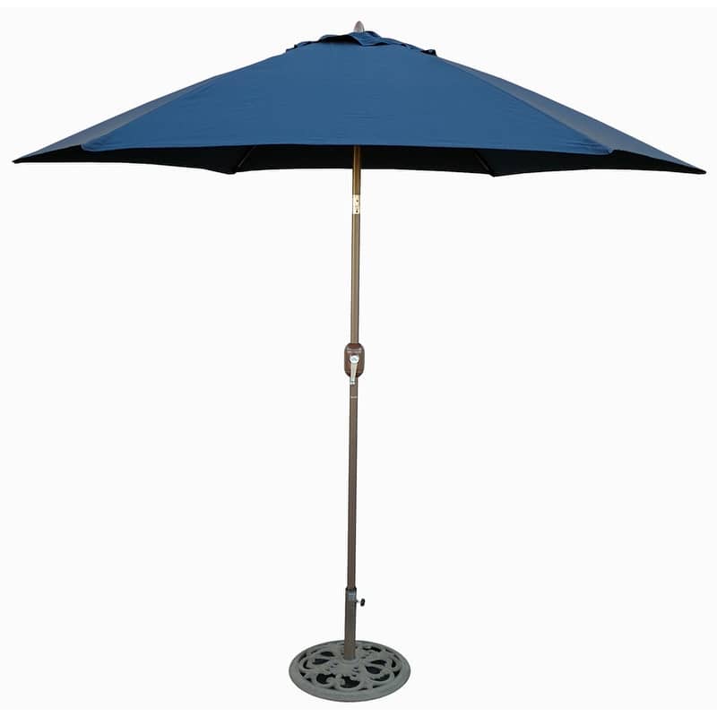 Tropishade 9 ft. Aluminum Bronze Patio Umbrella with Navy Cover