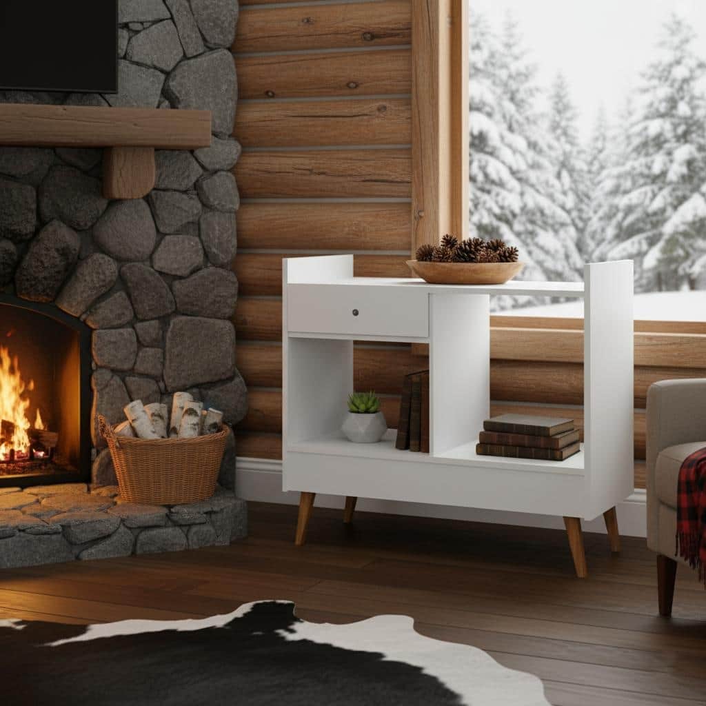 Boahaus Bar Cabinet Modern Wood Storage Shelves