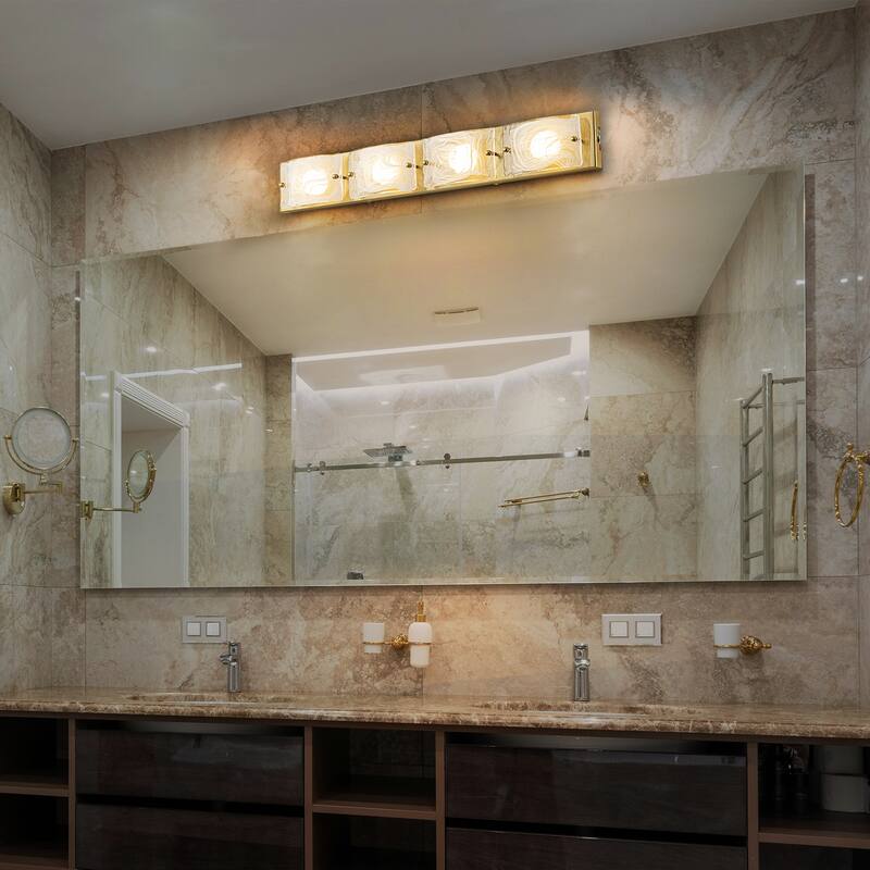 3-Light Modern Glass Bathroom Vanity Light with Handcrafted Curved Cloud Glass