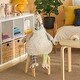 preview thumbnail 4 of 3, Mina Victory Plush Lines Plush Rooster 22" x 26" Ivory Indoor - 22" x 26"