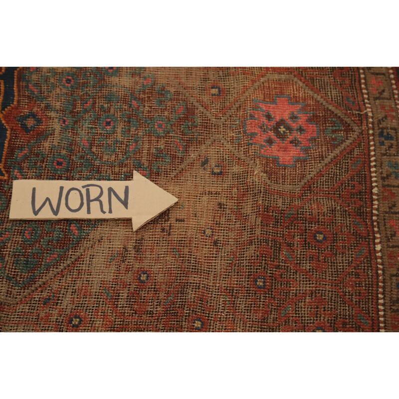 Hand Knotted Oriental 100% Wool Carpet Traditional Geometric Brown Afshar Area Rug - 11' 5'' X 5' 6''