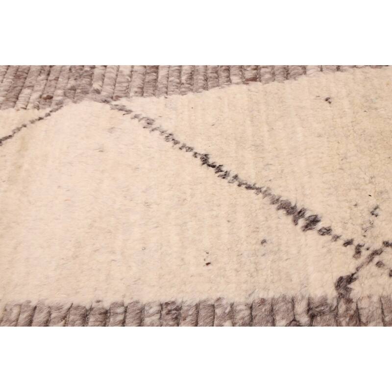 ECARPETGALLERY Hand-knotted Looma Cream, Grey Wool Rug - 8'0 x 10'0