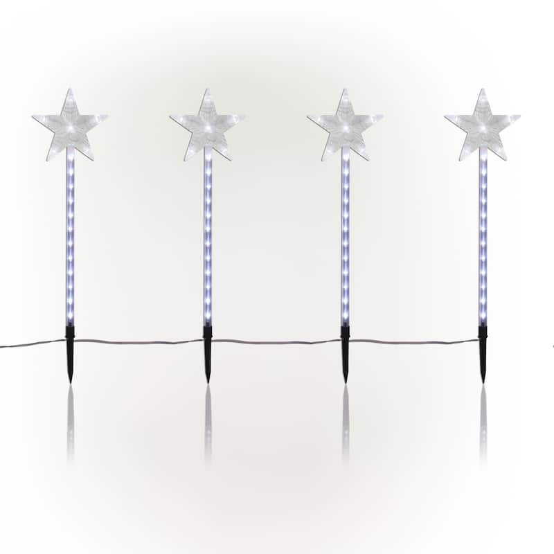 Alpine Corporation Holiday Décor Garden Stake with LED Lights, Multi-Pack