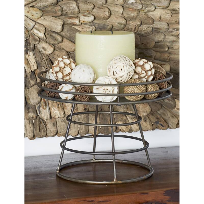 Gray Metal Cake Stand - Gray - 14"W, 10"H