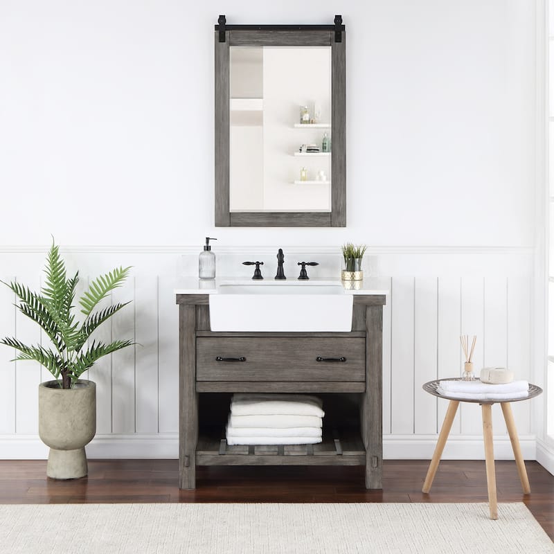 Villareal Bath Vanity with Composite Stone Top without Mirror