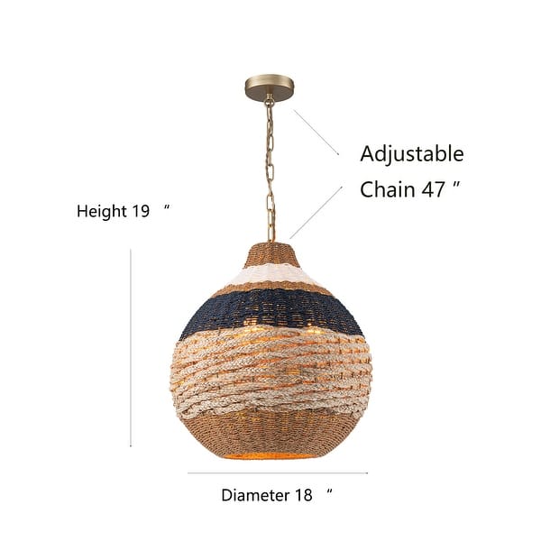 Dylan 14" Wide 3-Light Chandelier Woven Shade Modern/Contemporary Dome Hanging Pendant Light - 18 Wide
