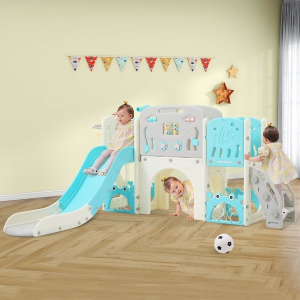 slide 2 of 26, Modern Freestanding Toddler Slide Set 11 in 1 Blue