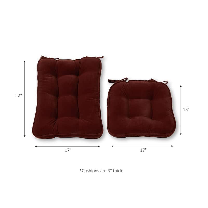 Burgundy Hyatt 2-Piece Reversible Rocking Chair Cushion Set