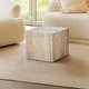 preview thumbnail 27 of 32, Felix Minimalist Marble Cube End Table, Stone Square Block Side Table, Solid Living Room Accent Pedestal