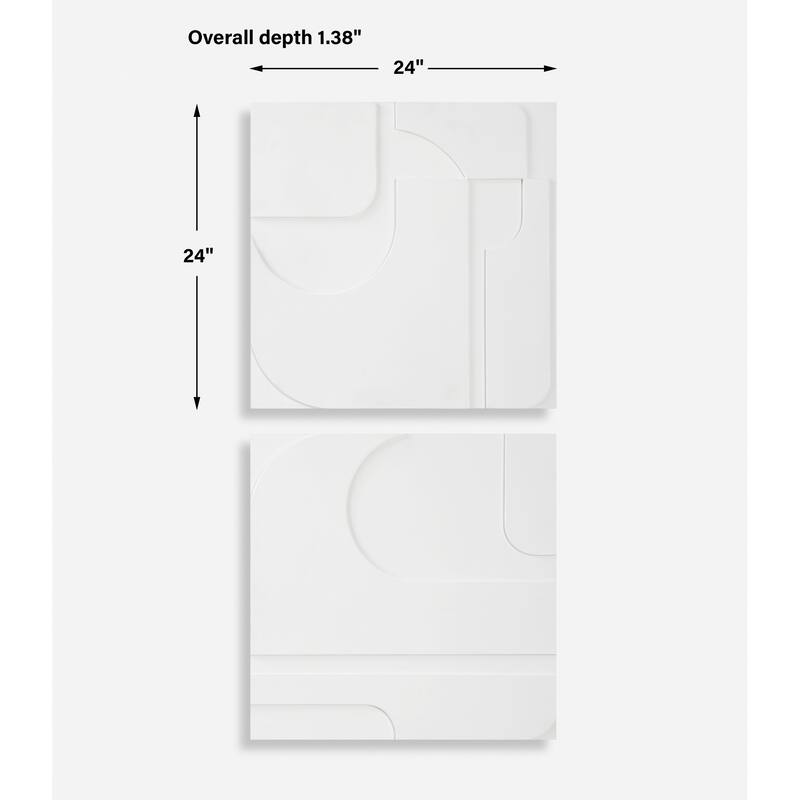 Uttermost Contours White Wall Decor, Set of 2 - 24"H x 24"W x 1.38"D