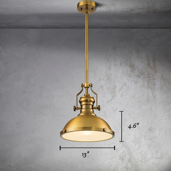 dimension image slide 0 of 2, CraftHome 1-Light 13" Modern Industrial Single Dome Pendant Light