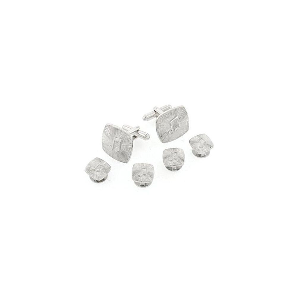 Claret Tuxedo Cufflinks and Studs Silver