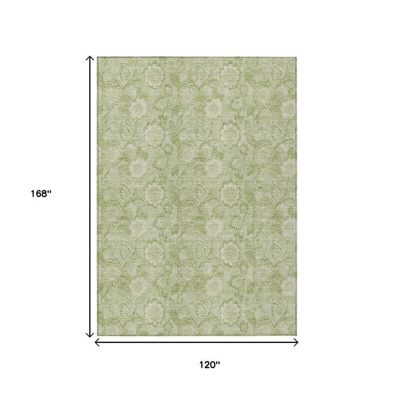 HomeRoots Floral Transitional Rectangle Outdoor Rug
