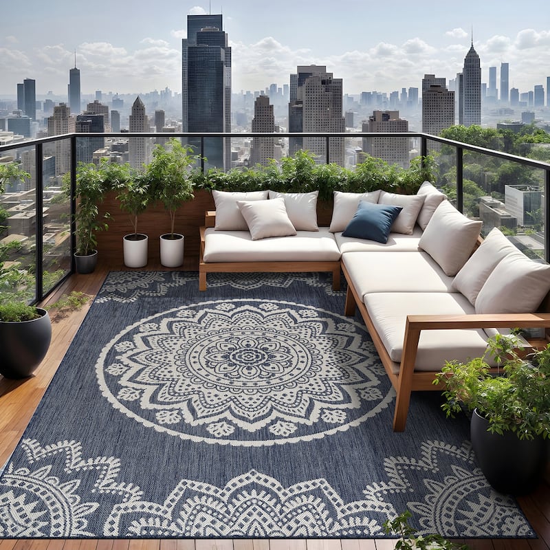 Beverly Rug Waikiki Insignia Modern Indoor Outdoor Rug