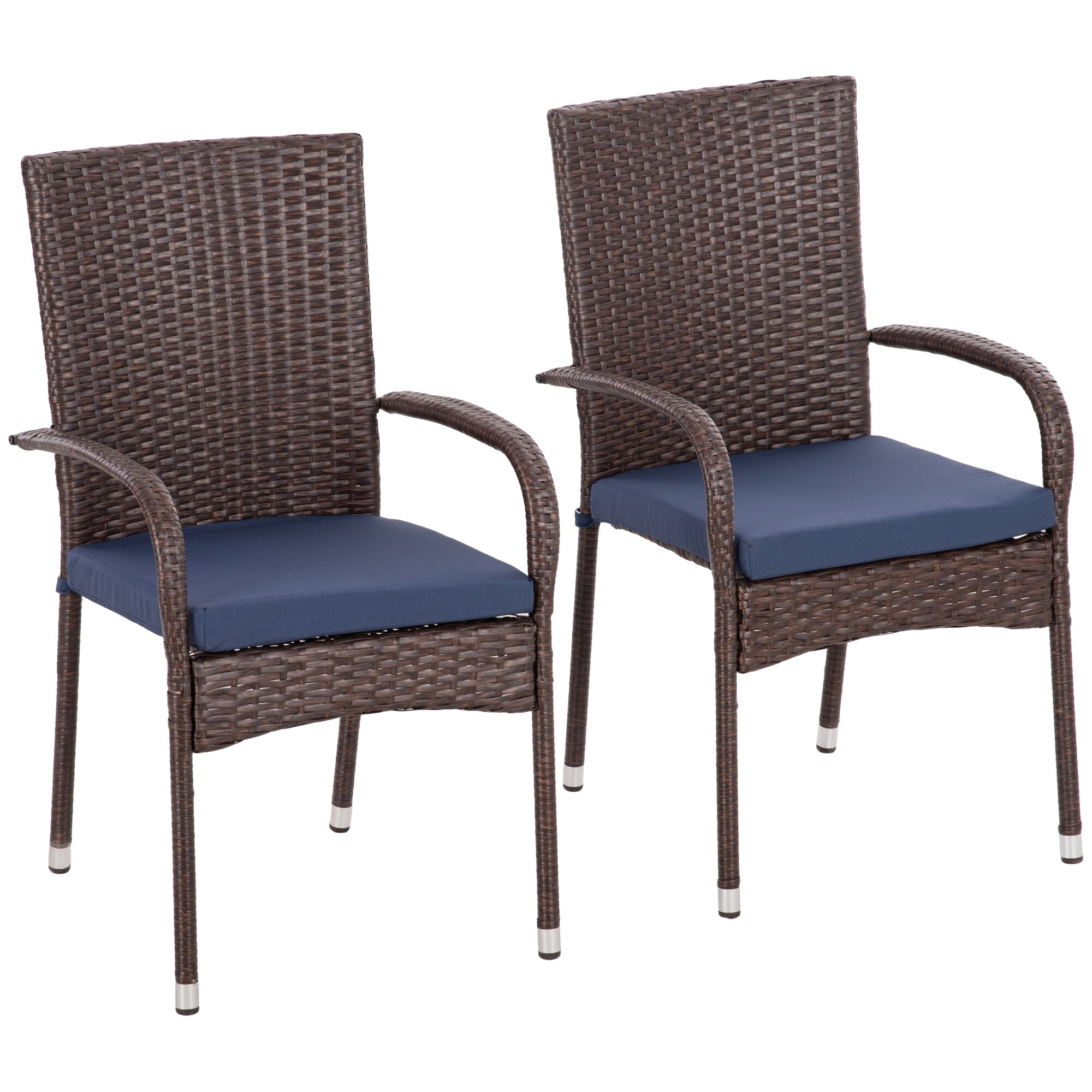 Moasis Outdoor Stackable Rope Woven Dining Chair with Cushion Set of 4 Bed Bath Beyond 39526133