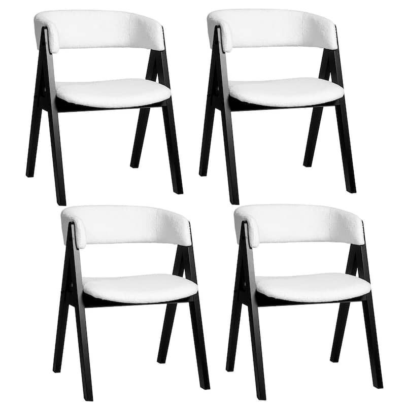 Costway Dining Chairs Set of 2/4 Mid-Century Upholstered Kitchen - See Details - Black 4 PCS - Set of 4