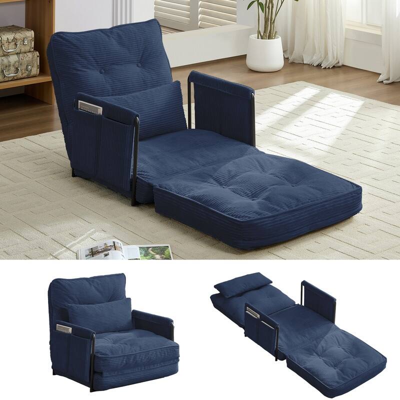 Mixoy Muti-Functional Folding Futon Floor Sofa Bed,Single Lazy Sofa with Pillows,6 Position Adjustable Backrest