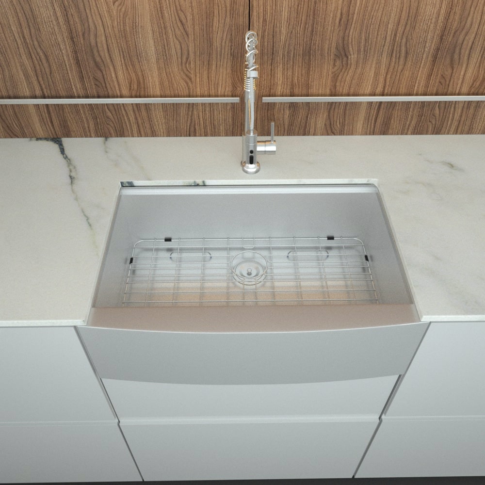 Farmhouse Sink Apron Front Ledge Workstation 16 Gauge Stainless Steel Single Bowl Luxury Kitchen Farm Sink