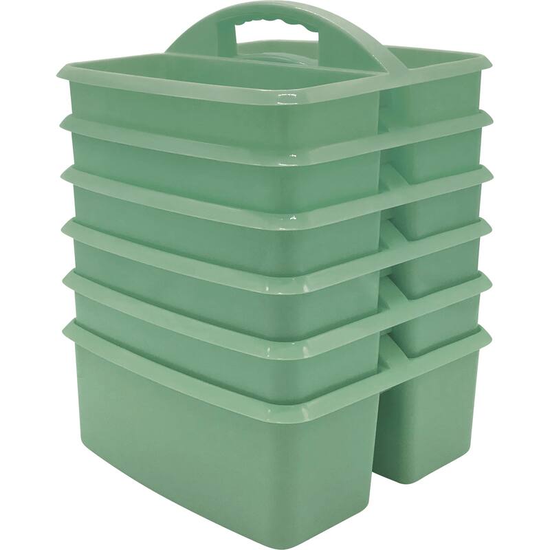 Teacher Created Resources Eucalyptus Green Plastic Storage Caddy, Pack of 6