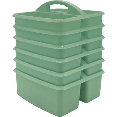Teacher Created Resources Eucalyptus Green Plastic Storage Caddy, Pack of 6