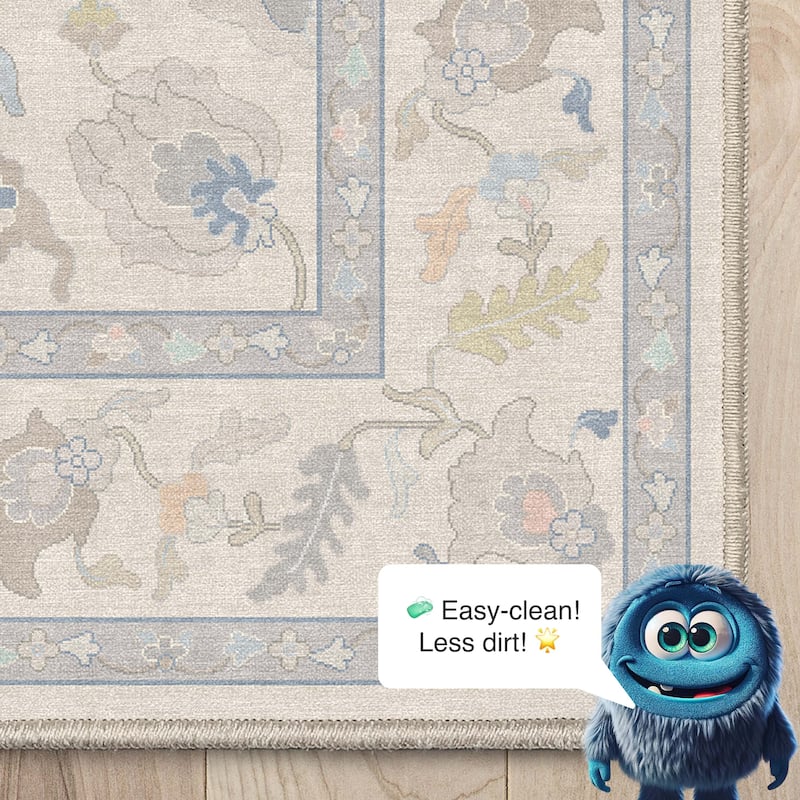 Well Woven Ushak Konya Updated Traditional Pastel Flat-Weave Area Rug