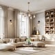 preview thumbnail 3 of 13, Haye Modern Gold 5-Light Wheel Glass Chandelier for Dining Room Bedroom - D25" x H16.5"