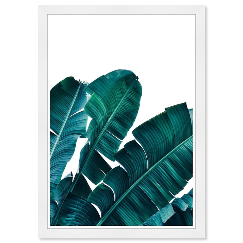 Wynwood Studio Prints Floral and Botanical Leaves I White and Tropical Wall Art Canvas Print