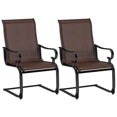 Costway Set of 2 Patio Chairs C-Spring Motion Chairs with Quick-drying - See Details