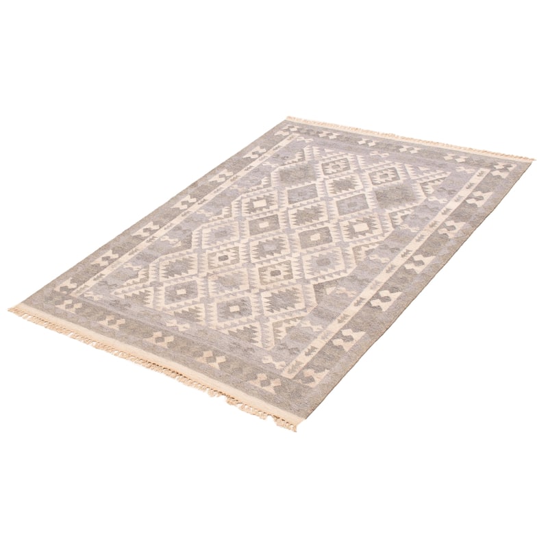 Ankara Grey Kilim 5'3" x 7'6" - 5'3 x 7'6