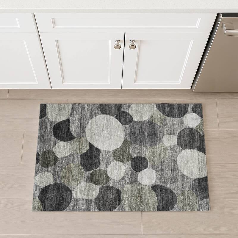 Machine Washable Indoor/ Outdoor Modern Circy Chantille Rug