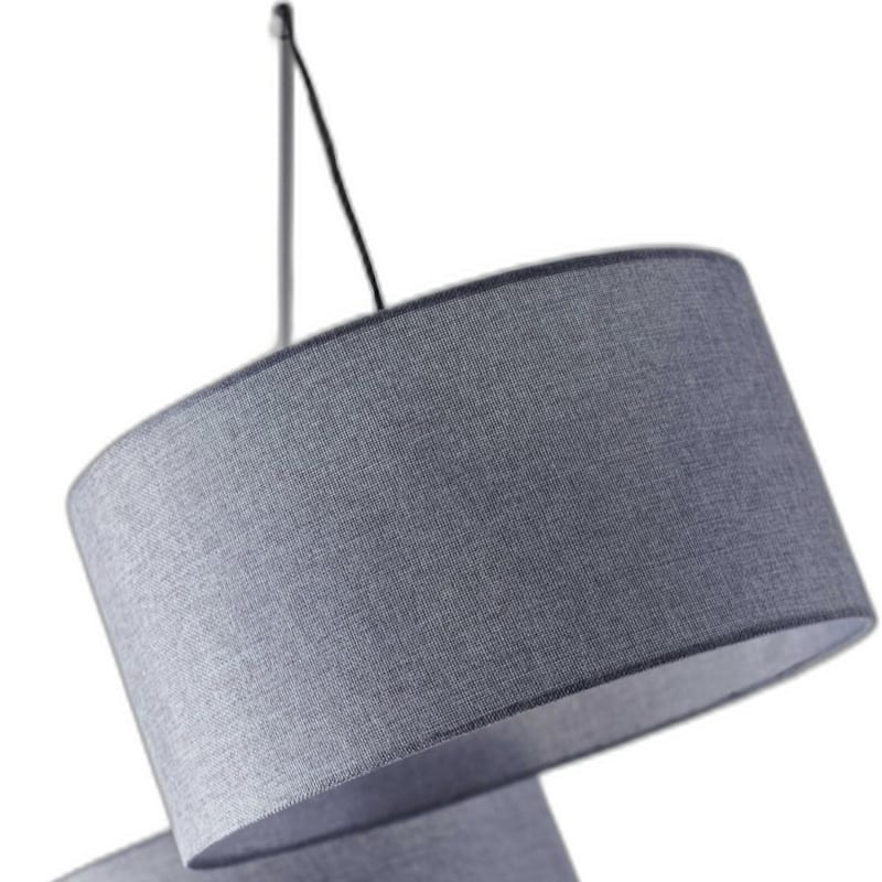 Modern 91" Tree Floor Lamp with 3 Lights Grey Linen Drum Shade and Silver Metal Body for Living Room - 91”H x 71”W x 61.75”D