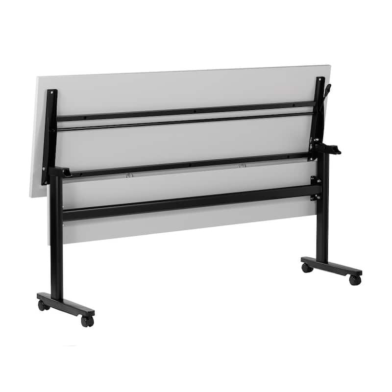 Commercial Nesting Flip Training Table with Steel Frame and T-Legs - 23.5"W x 72"D x 30"H