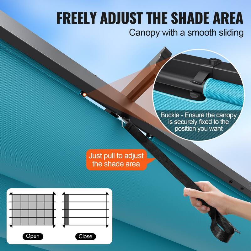 10 x 13 Feet Aluminum Outdoor Retractable Pergola with Sun Shade Adjustable Retractable Canopy