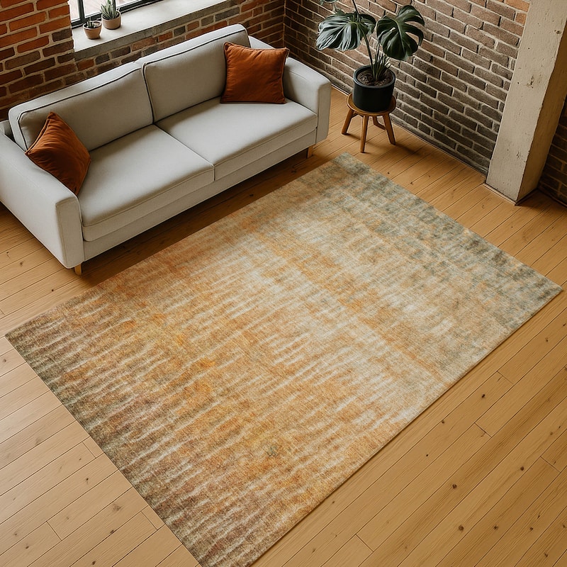 Machine Washable Indoor/ Outdoor Contemporary Ombre Chantille Rug