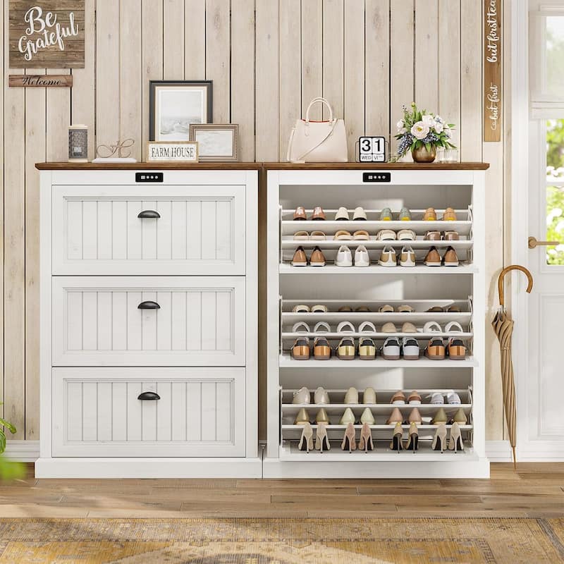 Shoe Storage Cabinet with Large Flip Drawers Shoe Rack Cabinet