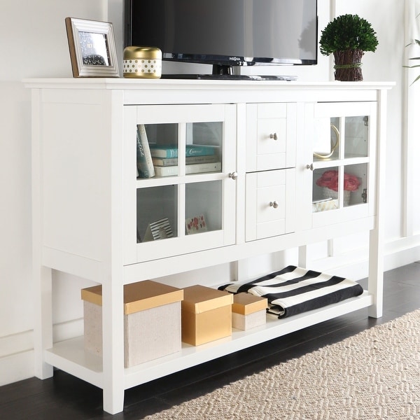 Middlebrook Designs 52-inch White Buffet Cabinet TV Console. Opens flyout.
