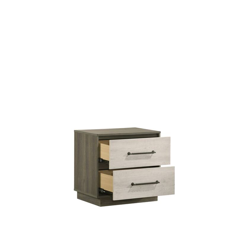Modern Style 2-Drawer Night stand Made with Wood - beige brown