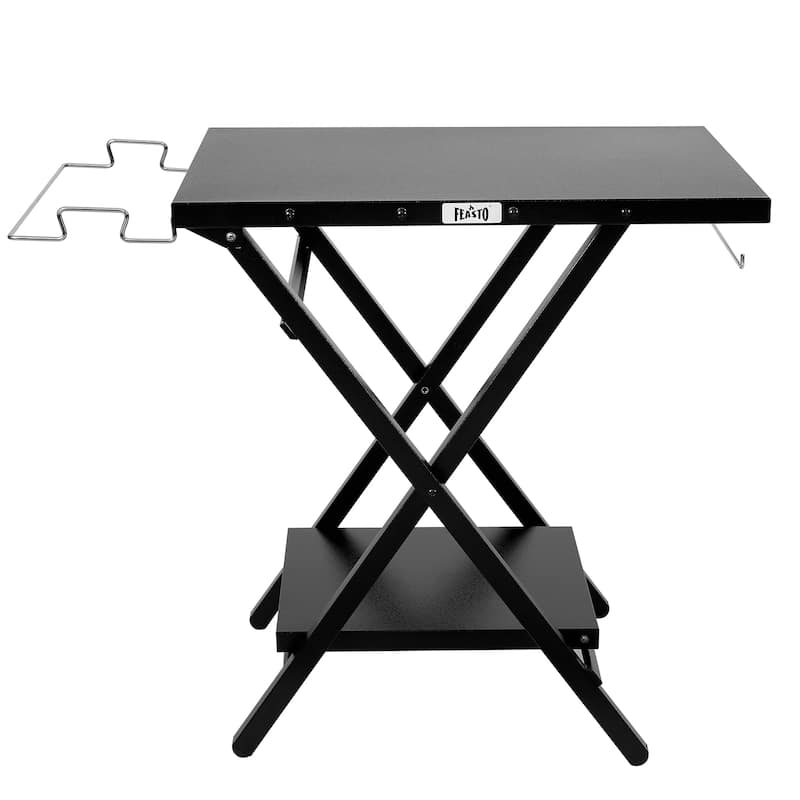Feasto 24"x 30" Foldable Pizza Oven Stand and Food Prep Table - Black