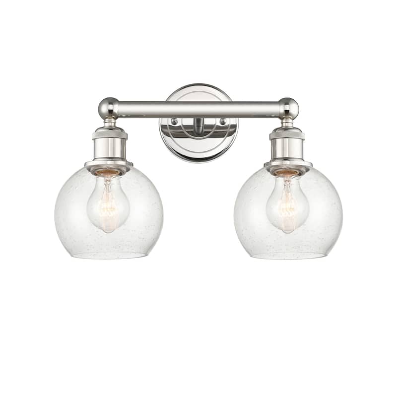 Innovations Lighting 616-2W-11-15 Athens Vanity Athens Deco Swirl 2 - Polished Nickel / Seedy