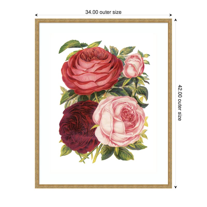 Kate and Laurel Framed Art Victorian Flowers by The Creative Bunch Studio
