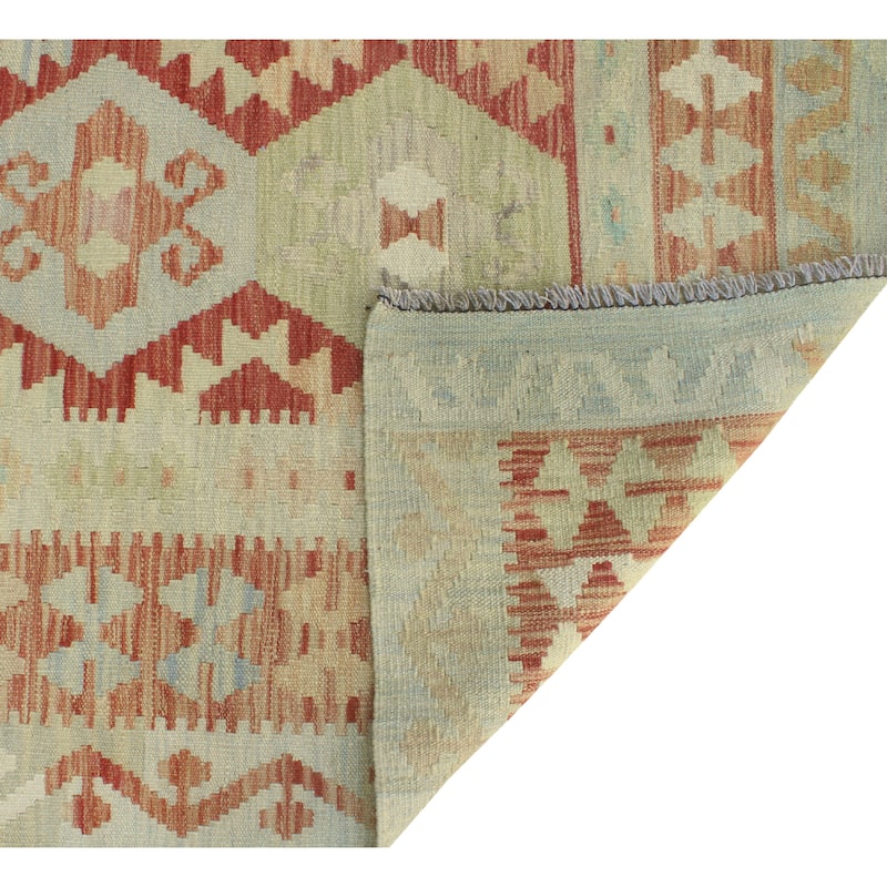 Sun Faded Flatweave Zariah Red/Ivory Rug - 6'7" x 9'8"